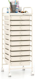 Giantex 10-Drawer Storage Cart w/Universal Wheel, Rolling Cart w/Handle by Giantex