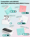 Phomemo Colorful Thermal Sticker Paper M02/M02 Pro/M02S/M04S Mini Printer | Black Character on Mint Green/Purple/Orange, 50mm x 3.5m, Diameter 30mm, 3 Rolls