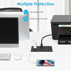 30W Recessed Power Strip USB C, Desk Flush Mount Outlet Plug in 6 AC & 8 USB - Image 5