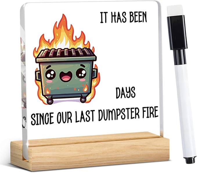 Funny Dumpster Fire Office Desk Decor, Dumpster Fire Desk Accessories Gifts by YUANHAO
