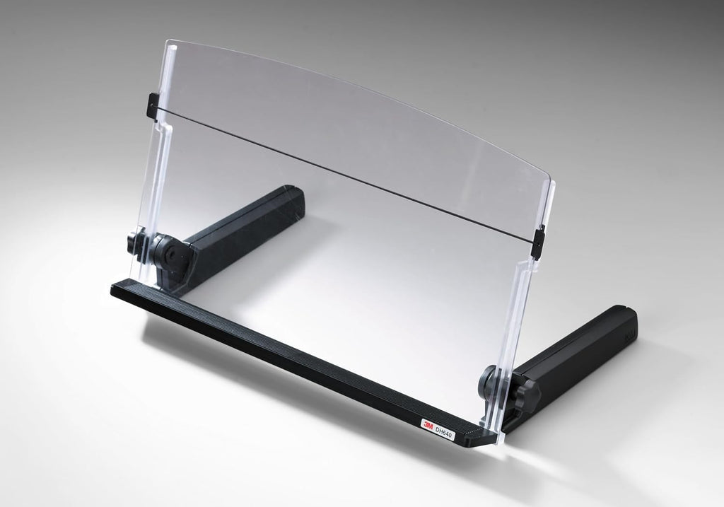 3m adjustable in-line document holder, black, dh640, 1, front angle view