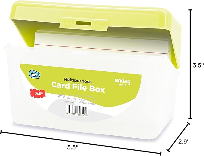 Enday Index Card Holder Green, 3x5 Note Flash Card Organizer Case, Index Card - Image 8