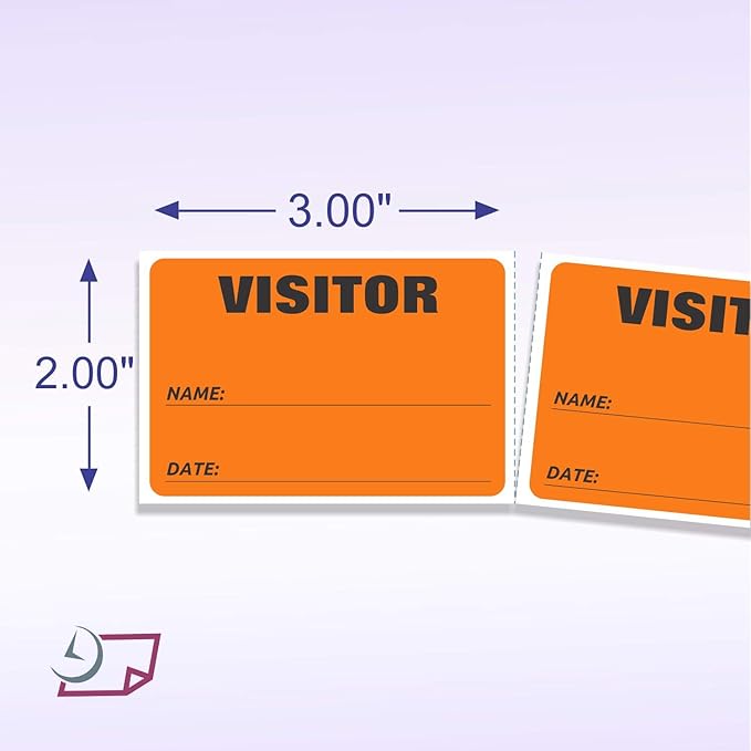 NextDayLabels - 3 x 2 Visitor Labels Pass, ID Labels and Safety Identification - Image 2