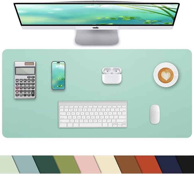 Non-Slip Desk mat, PULeather Desk Pad Protector, Office Desk Mat, Large Mouse by cebowa