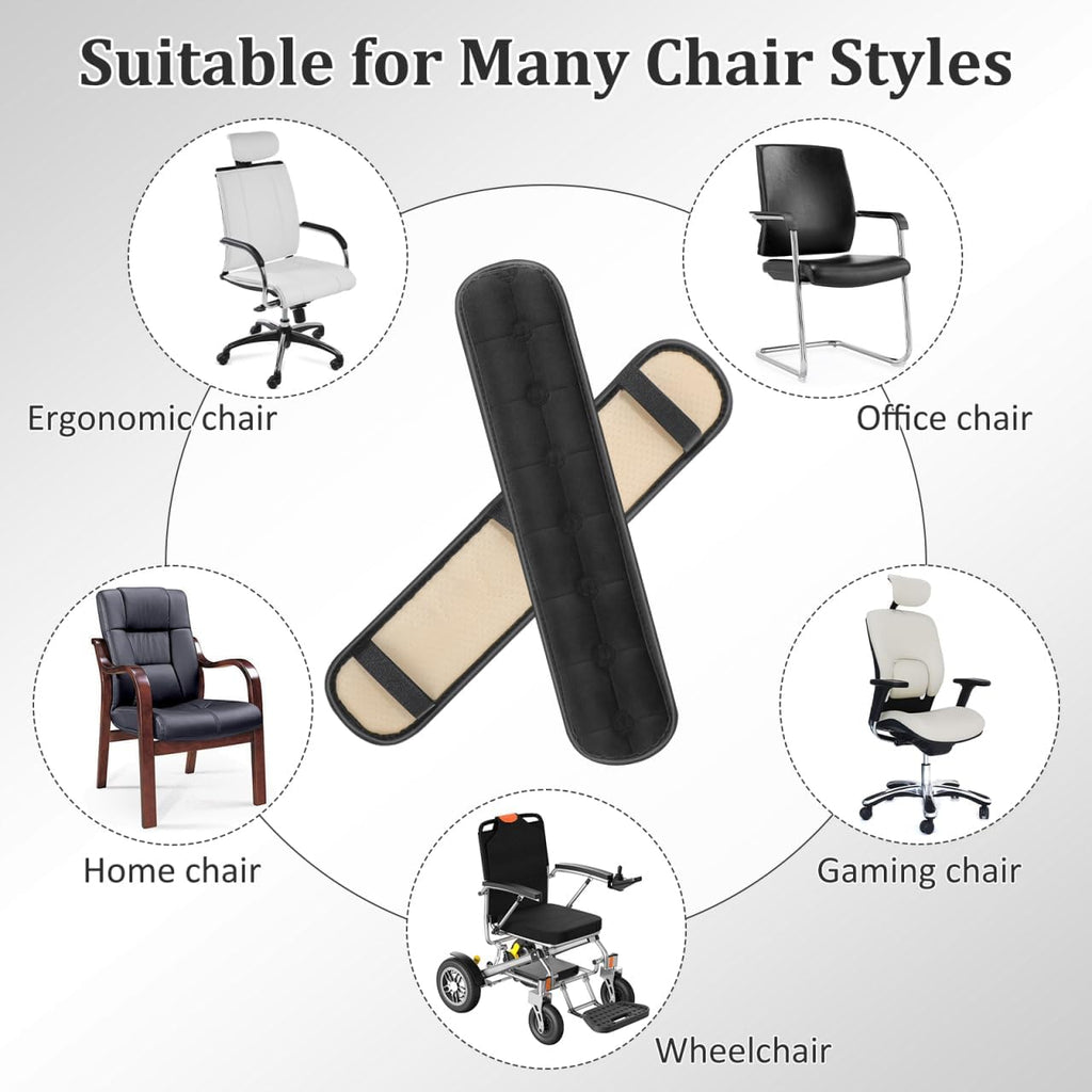 Artibetter Office Chair Armrest Pads 2pcs Arm Rest Covers Removable Elbow Cushion for Office, Wheelchair Comfy Gaming Chair 18X4 Inch