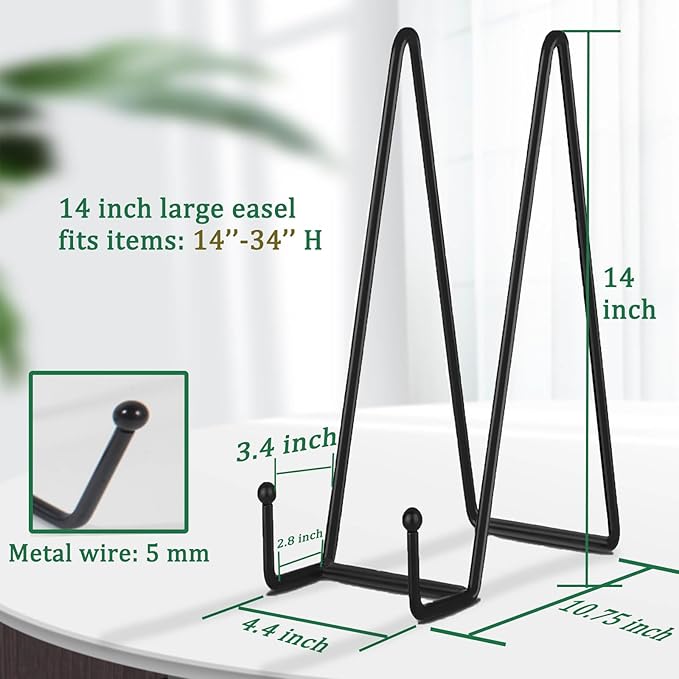 Decolore 3 Pack 14 Inch Black Plate Stand - Image 2