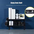 Yuxh Clamp On Desk Shelf 2 Tier Cilp Under Table Organizer, 15 inch - Image 4