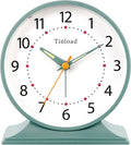 Tinload 4.5" Antique Retro Analog Alarm Clock, Small Silent Bedside Desk Clock by Tinload