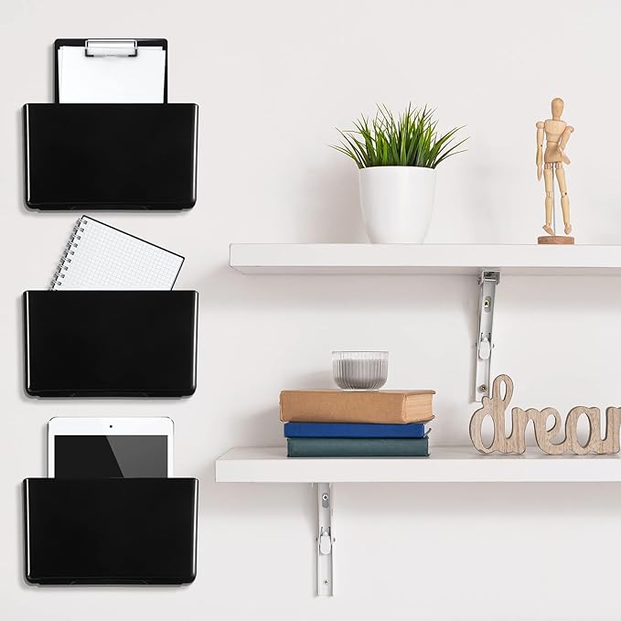 Colarr 8 Pcs Wall File Holder Organizer Plastic Wall Mount Mail Organizer - Image 4