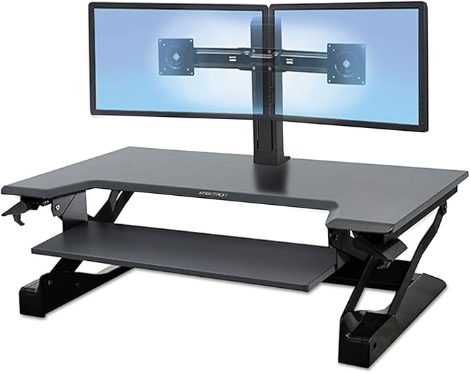 Ergotron – USA Assembled WorkFit-TL Standing Desk Converter, Dual Monitor Sit - Image 3
