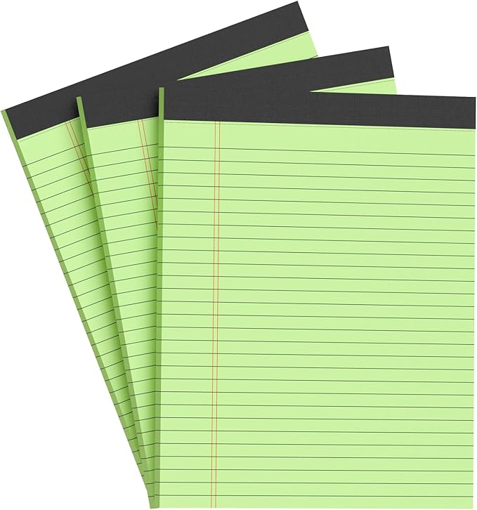 AILZFEI Green Legal Pad Note Pads 8.5 x 11 inch, Wide Ruled Clear Print Writing by Unknown