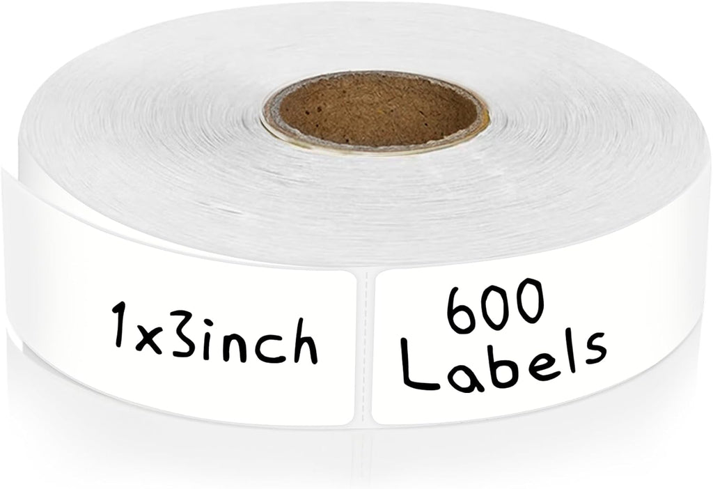CATIFLIN 600 Blank Removable Freezer Label Stickers, 1”x3” Waterproof Adhesive Paper Tags with Perforation, Easy to Write & Peel for Food Jars, Bottles, Containers, Refrigerator, Storage