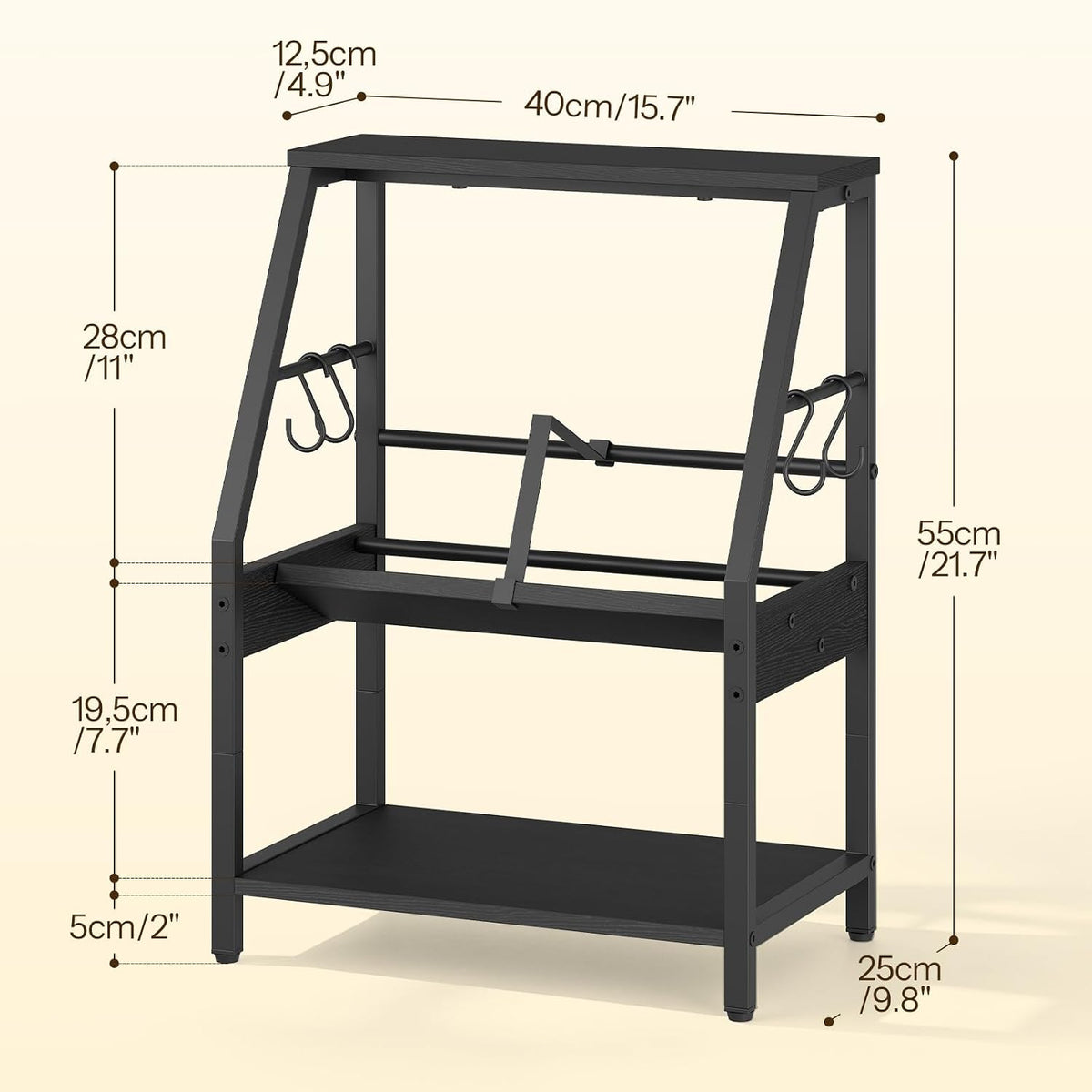 HOOBRO Desktop Bookshelf, 3-Tier Desk Organizer Shelf, Small Office Shelves