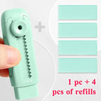 M&G 4+1 Pack Rubber Erasers Sliding Retractable Eraser, Soft Cute Erasers Push - Image 3