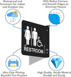 Faittoo Restroom Sign, Bathroom Signs, 6 x 6 Inches Acrylic Sign, - Image 3