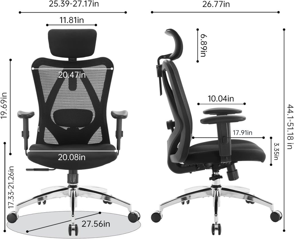 sihoo m18 ergonomic office chair, mesh back desk, close-up detail