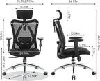 sihoo m18 ergonomic office chair, mesh back desk, close-up detail