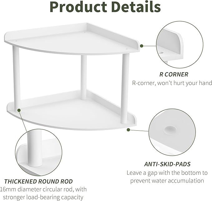 Sezanrpt 2 Tier Acrylic Corner Shelf Organizer Storage 9.5x9.5x8 Inch, Study - Image 4