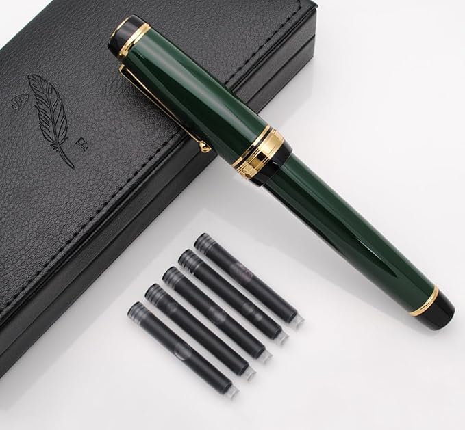 xixixiaozhu Metal Big Fountain Pen Set Medium Nib 0.7mm, Includes Ink Refill - Image 2