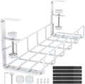 15.7” Under Desk Cable Management Tray, No Drill Steel Cable Tray Organizers by REFLYING