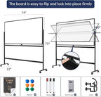 Large Dry-Erase Rolling Magnetic Whiteboard - Image 2