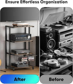 Ardier Media Stand with Detachable Baskets, 4-Tier AV Media Stand Corner Shelf - Image 7