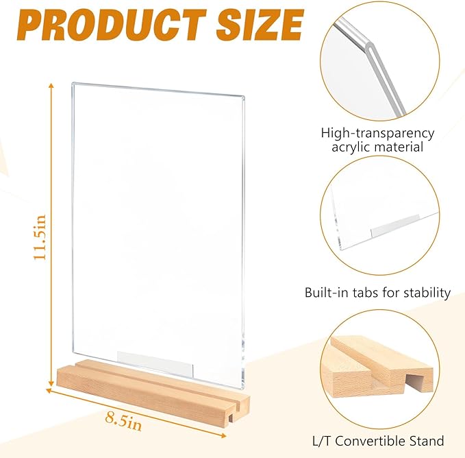 Acrylic Sign Holder 8.5" x 11" - Image 2