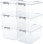 Citylife 6 Packs 32 QT Plastic Storage Bins