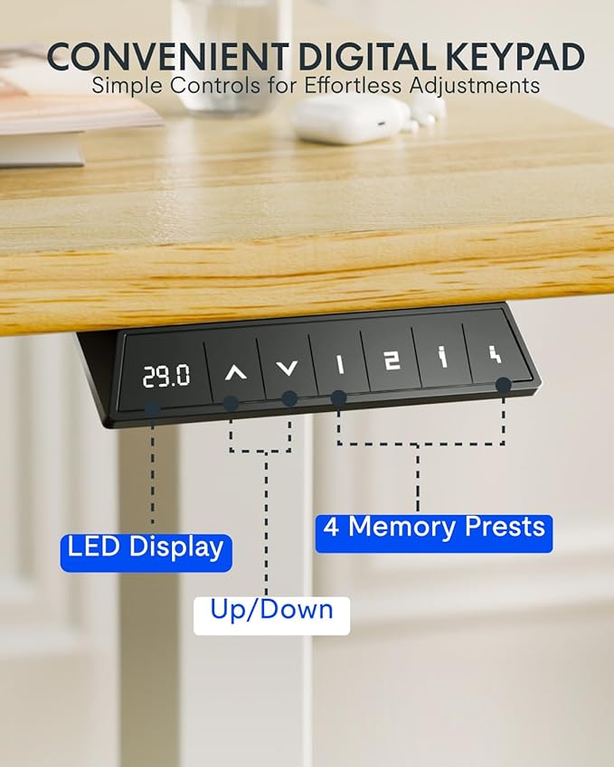 FLEXISPOT EN1 One-Piece Solid Wooden Standing Desk 55 x 24 Inches Height - Image 8