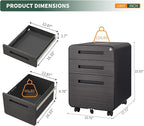 TEEALUBAN 3 Drawer Mobile File Cabinet - Image 2