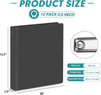 3 Ring Binder 0.5 Inch, PANDRI 12 Pack 0.5-Inch Binder Fits Letter Size 8.5'' x - Image 5