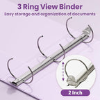 SUNEE 3 Ring Binder 2 Inch 1 Pack - Image 3