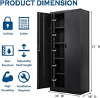 TaskStorz Storage Cabinet, 72 Inch Tall Metal Storage Cabinet - Image 3