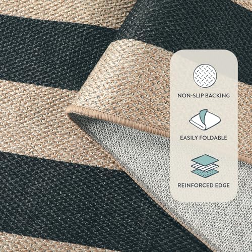 lahome striped easy jute outdoor runner rug, 2x6, side view
