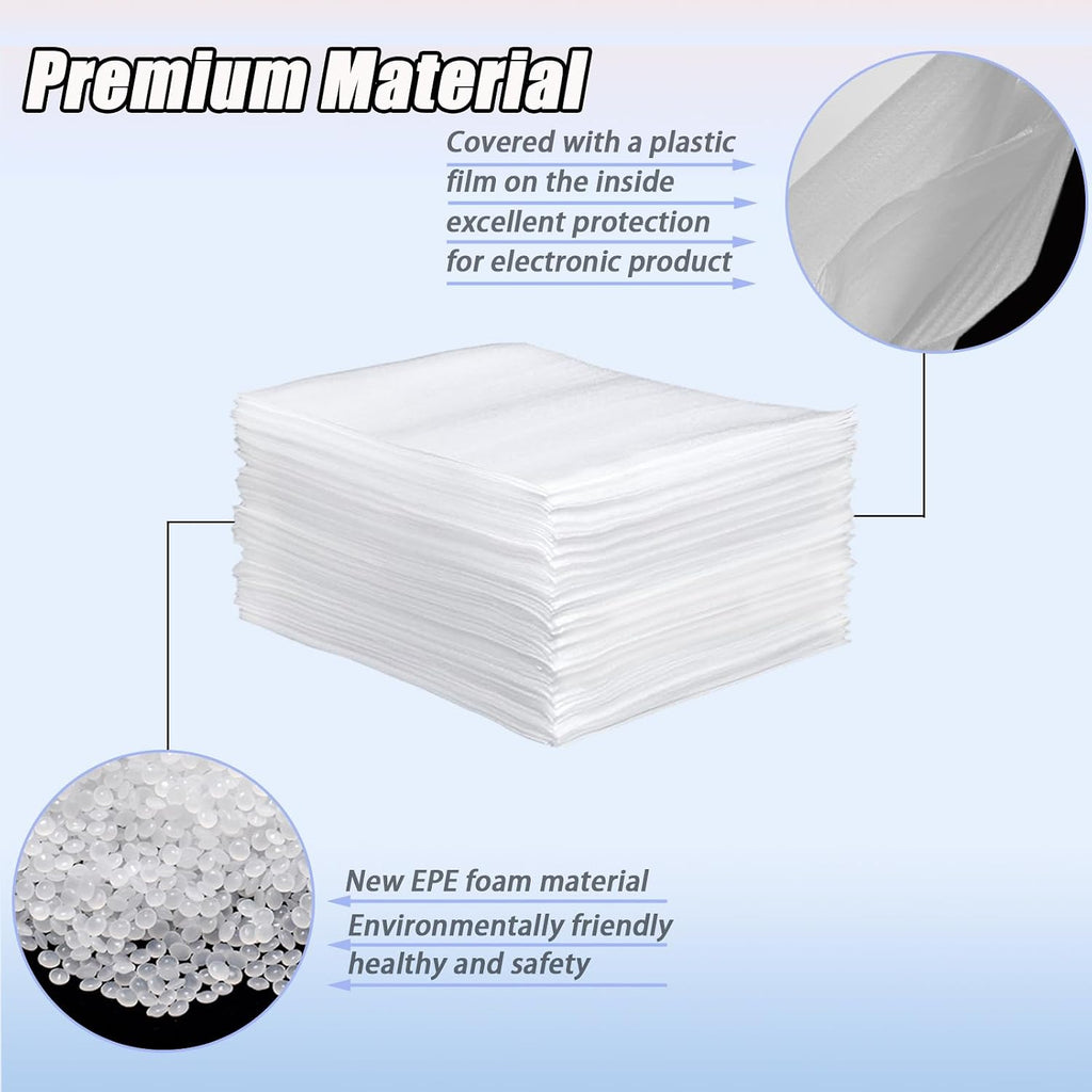 XHmax 100PCS 6x8Inch Cushioning Foam Pouche for Moving and Storing | Reusable,Waterproof,for Small Fragile Items,Small Electronic Products,Cosmetic Products,Jewelry,Glasses,Cups