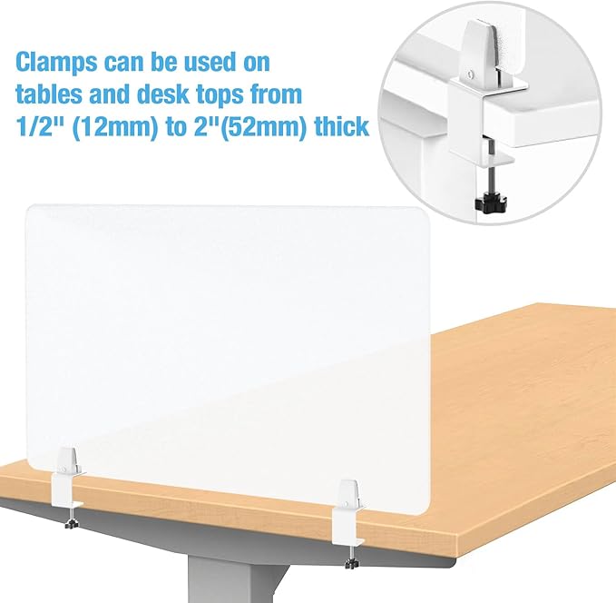 Desk Divider 4 Pcs Desk Privacy Panel 23.6''L x 15.8W'' Office Partitions - Image 7