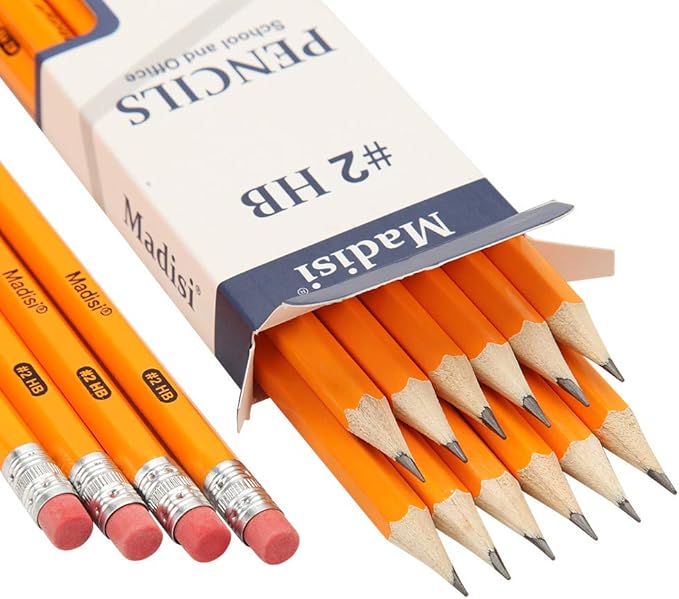 Madisi Wood-Cased #2 HB Pencils, Pre-sharpened, 16 Packs of 12-Count, 192 - Image 2