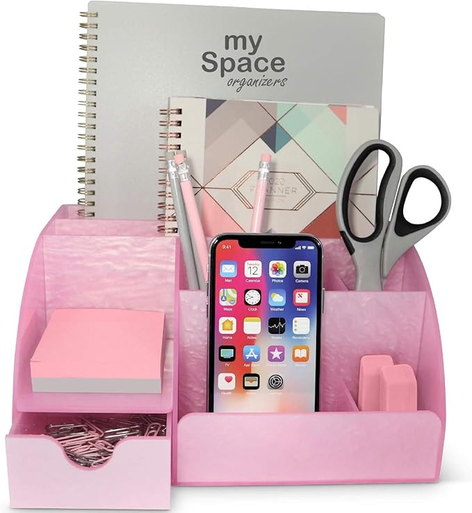 Pink Desk Organizer Office, - Image 2