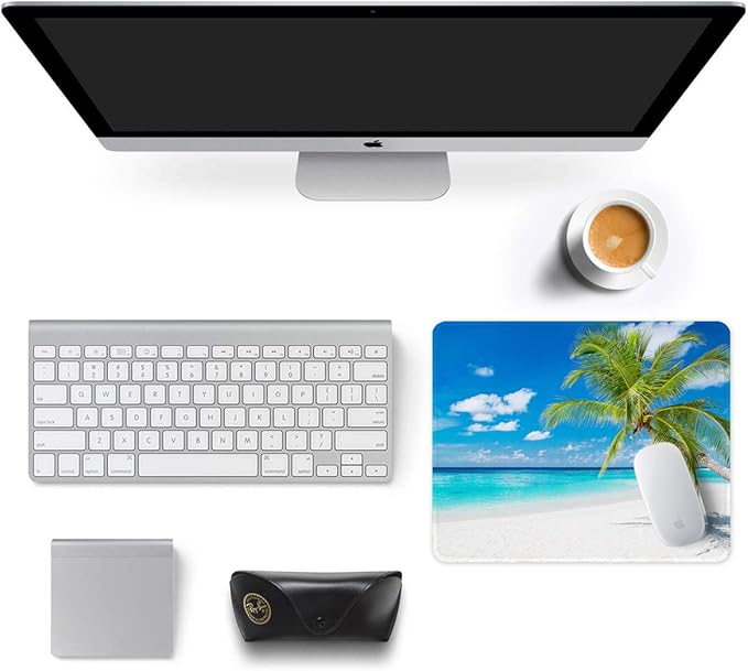 Auhoahsil Mouse Pad, 12 x 10 in Summer Beach Theme Computer Mouse Pad - Image 3