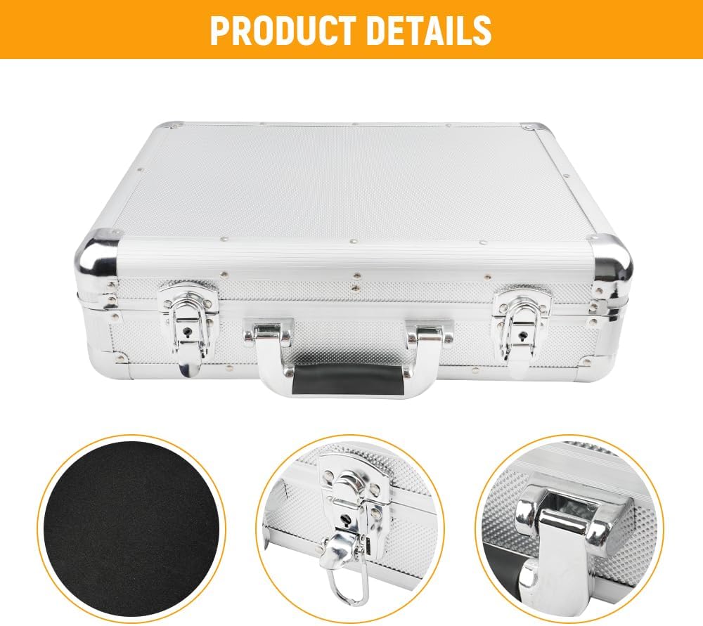 hoteche aluminum tool box for truck and trailer, close-up detail