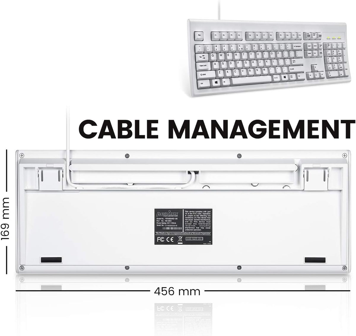 Perixx PERIBOARD-106 US W, Performance wired keyboard - 20 Million Key Press ...