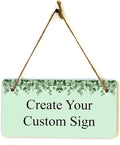 Signs ByLITA Eucalyptus Greenery Personalized Hanging Wall or Door Sign | by SignsByLITA