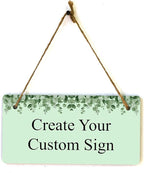 Signs ByLITA Eucalyptus Greenery Personalized Hanging Wall or Door Sign | by SignsByLITA