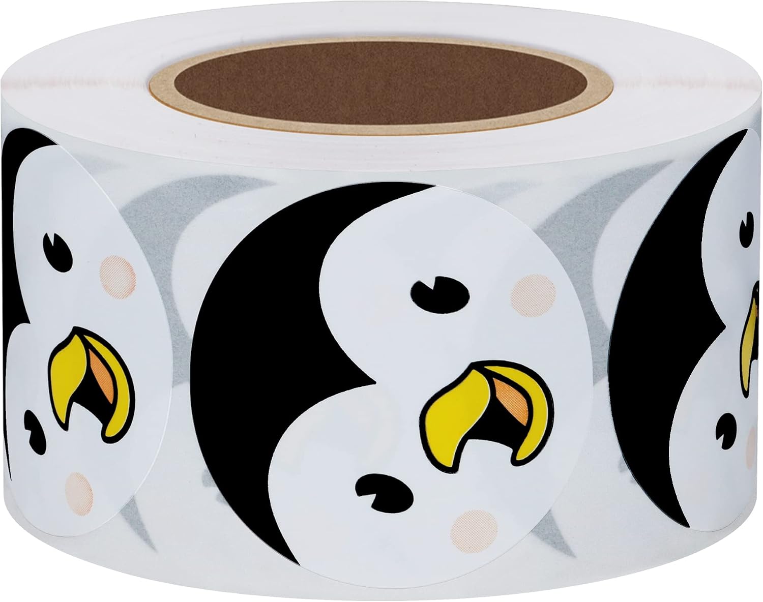 Hybsk Cute Penguin Happy Face Stickers Animal Stickers 1.5" Round Total 500 Labels Per Roll