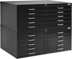 AdirOffice Flat File Cabinet - Heavy Duty 10-Drawer Blueprint Sheets Storage, 35" x 46" Great for Documents Sized 30” x 42”, Ideal for Artists, Art Files, Engineers, Architects, Offices - Black