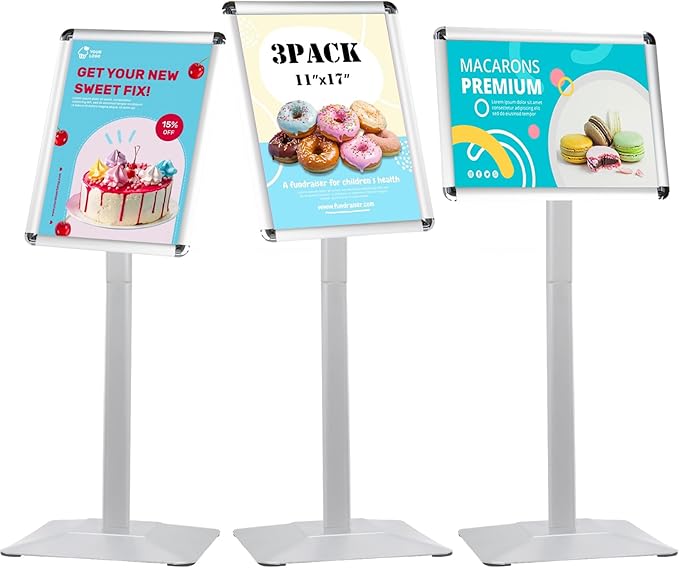 STANDNEE Heavy-duty Poster Stand Holder 11"x 17" Pedestal Floor Standing Sign by STANDNEE