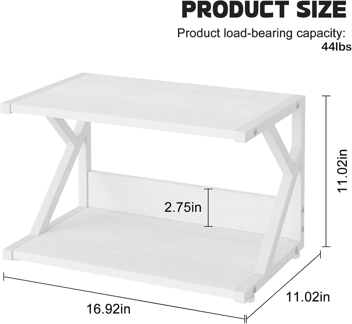 aboxoo Desktop Printer Stand with 2 Tier Wood Storage Shelves,Under Desk Prin...