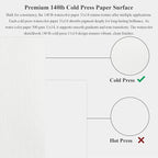 Fuxi Water Color Paper 11x14, Large Watercolor Paper 140 lb Cold Press - Image 3