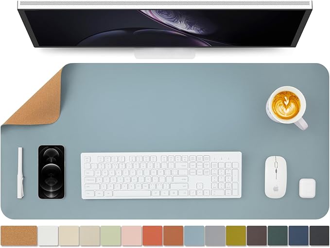 Cork Desk Mat - Dual-Sided Desk Pad by HOMIEAZICOZI