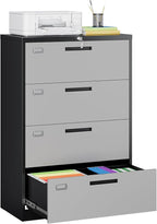 MIIIKO 4 Drawer Lateral Filing Cabinet by MIIIKOOfficeFurniture